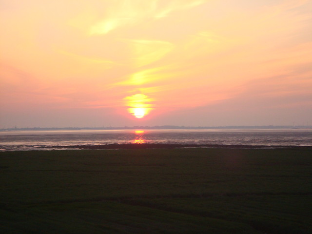 Sonnenuntergang am Wattenmeer bei Seefeld
