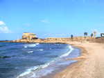 Caesarea Bucht mit Blick auf die ehemalige Kreuzfahrerburg