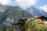 Leutasch Blick vom Hotel auf die Berge