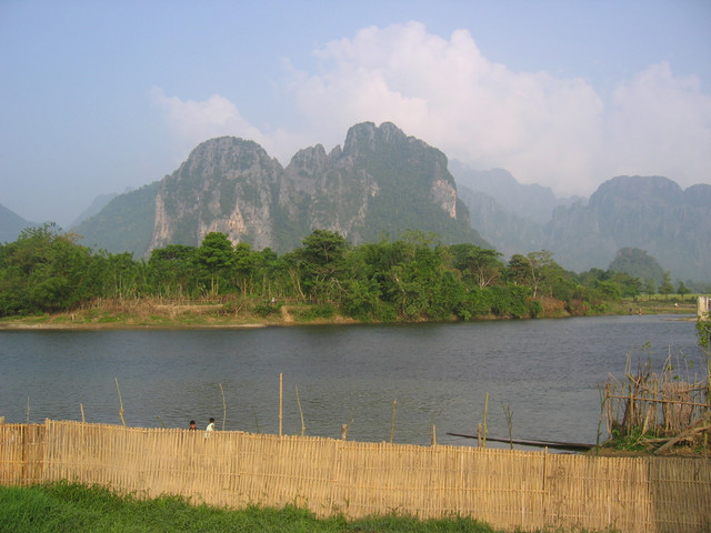Nam Song-Ufer vor dem Guesthouse