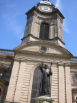 bishops' statue in front of the cathedral